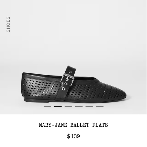 & Other Stories Mary - Jane Ballet Flats Perforated black leather Size 8 - Picture 8 of 10
